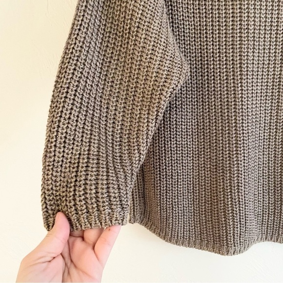 PORTOBELLOS LINEA DONA Tan Chunky Knit Boat Neck Sweater Wooden Button Small - Picture 4 of 6